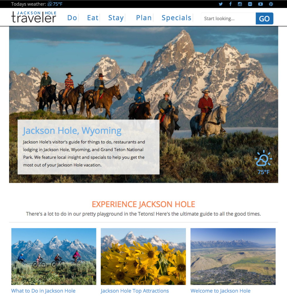 Jackson Hole Traveler Web site